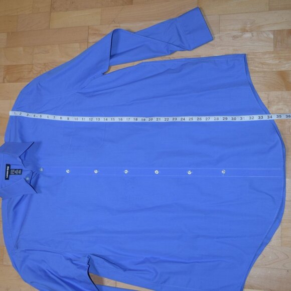 LANDS' END Men's 18.5 - 37T Traditional Fit Wrinkle Free Broadcloth Dress Shirt - Picture 5 of 6